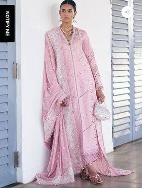 Lilac Pink‎ Suffuse Sana Yasir 4 Piece Women Outfit Size Medium